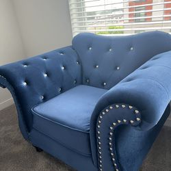 Blue Tufted Side Chair