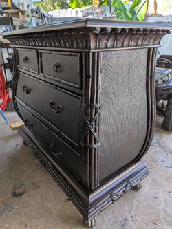 American Signature Tropical Dresser with Woven Panels