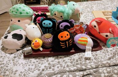Collection of Brand New Squishmallows and Disney toys
