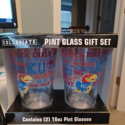 Rock Chalk Pint Glasses