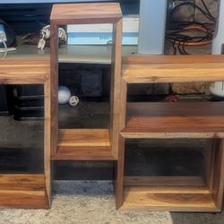 Scandinavian Mahogany Floating Book Shelves