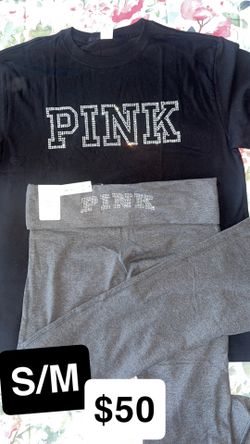 New PINK TEE & FLARE LEGGINGS 🖤🩶