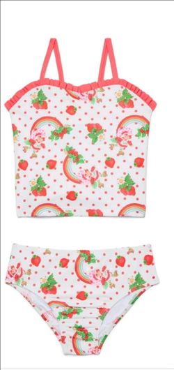 Strawberry Shortcake Girl Tankini Swimsuit Set, 2-Piece