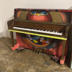 Kawai upright piano - artist painted