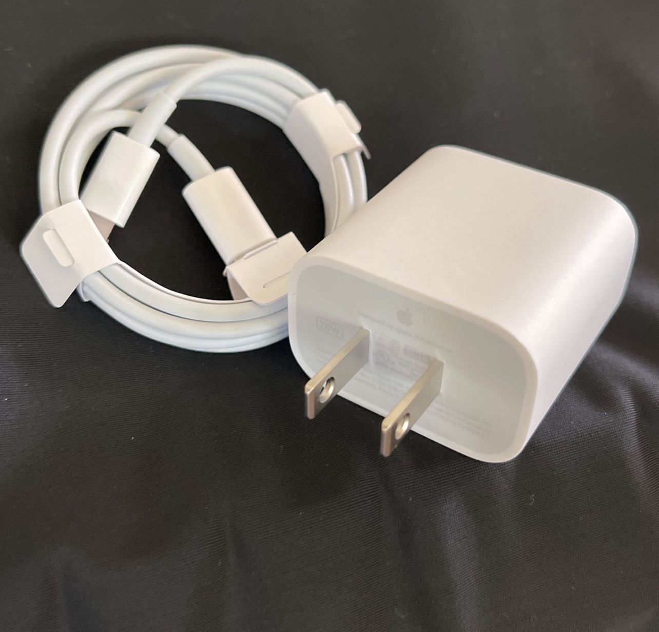 20W Genuine OEM Apple iPhone Fast Charger & USB-C Lightning Cable