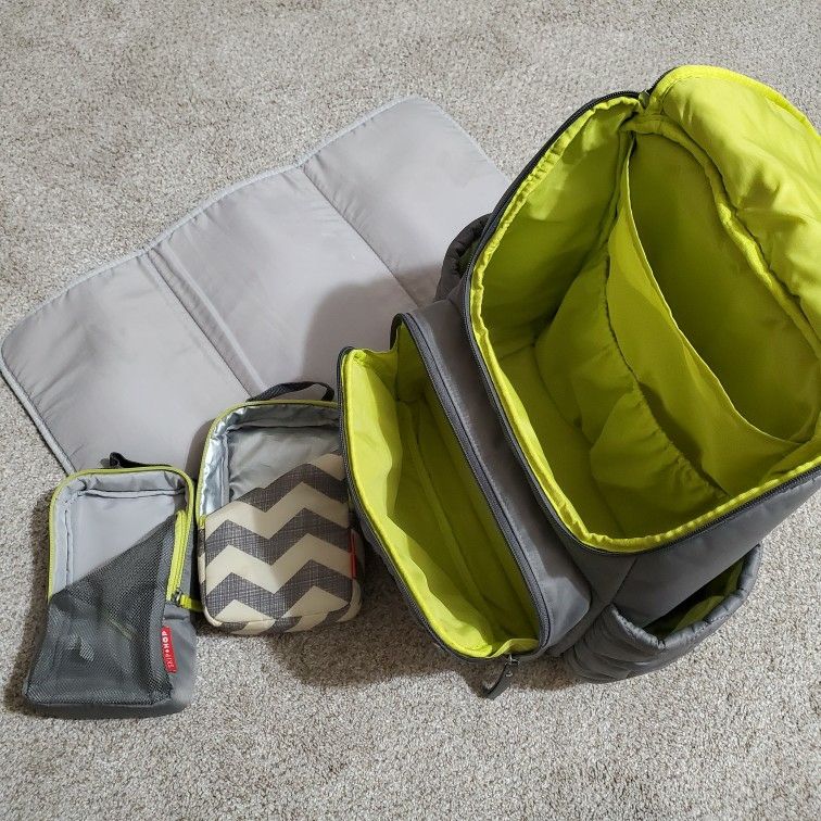 Backpack Diaper Bag, Grey