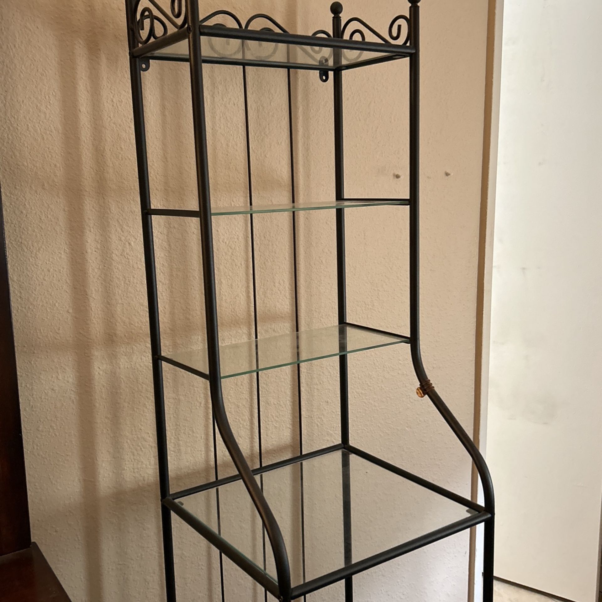 Black With Glass Shelves  Unit Perfect For Display G Your Items
