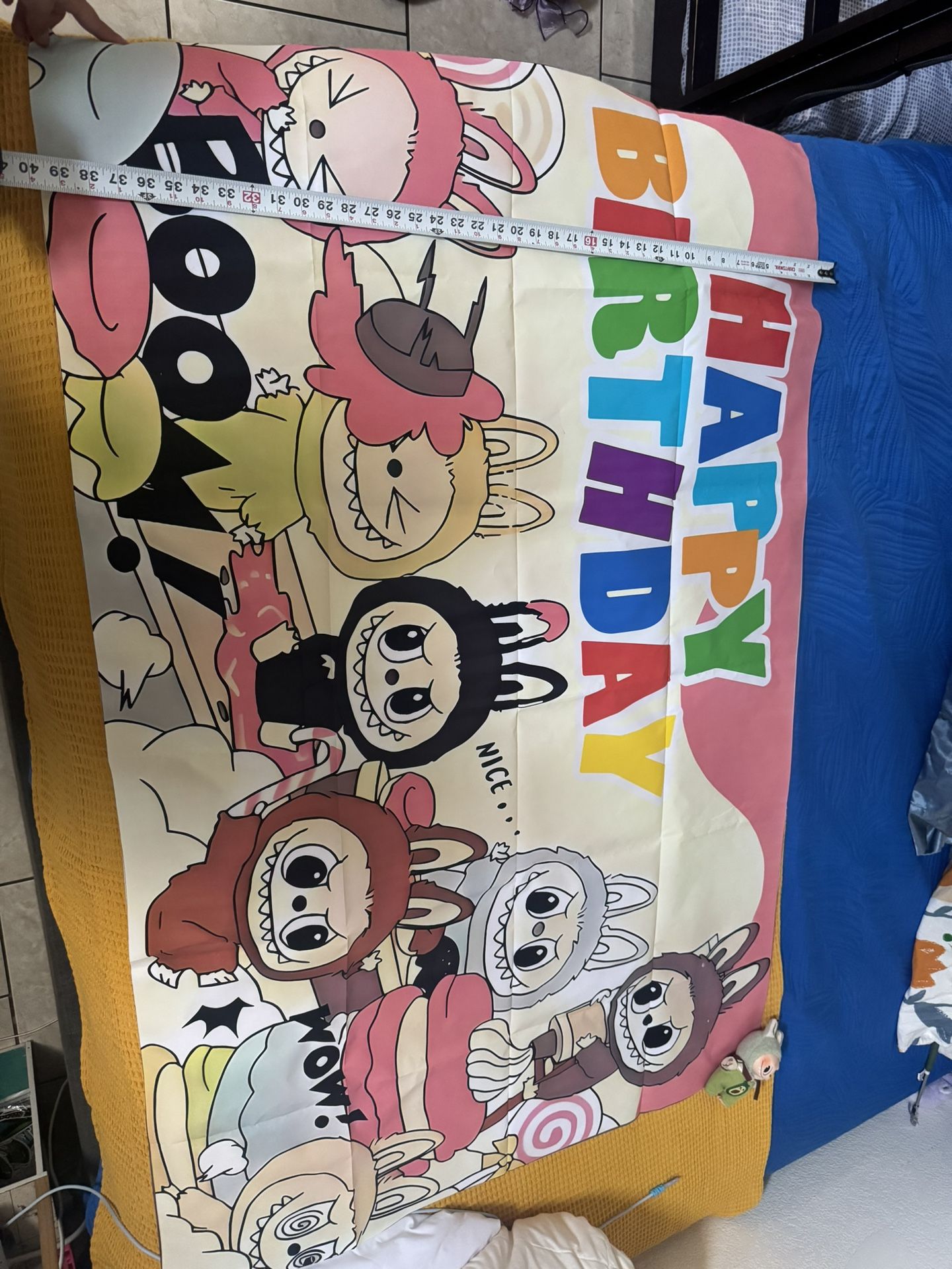Labubu Happy Birthday Back Drop 39” X 58”