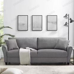 82.48" Fabric Upholstered Sofa Couch,3 Seater Couch Loveseat Sofa Furniture Comfy Couches for Living Room, Bedroom, Small Space