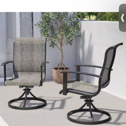 Grand Patio Outdoor Swivel Dining Chairs Set of 2