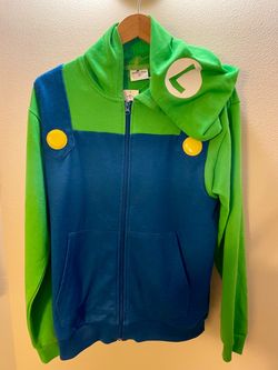 Universal Studio Super Nintendo World - Luigi Character Hoodie Zip Jacket (Size M - Youth Adult)