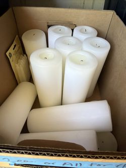 Box Of White Wax Candles $30