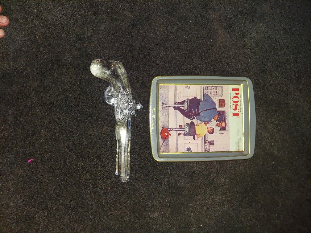 Crystal Paperweight &Tray