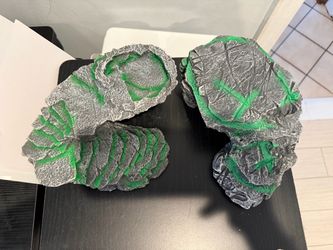 2 piece resin fish/reptile decor