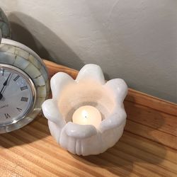 Beautiful, Heavy, White Marble Votive Holder