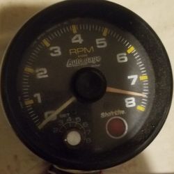 Vintage Auto Gauge Tachometer With Shift Light. 