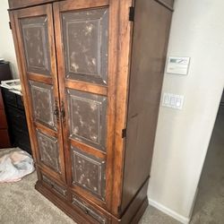 Armoire Entertainment/storage (drawer and Closet Rod)