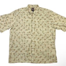 Harley-Davidson Button Motorcycle Engine Logos All Over Print Shirt 2XL Beige
