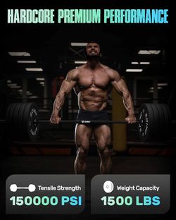 New PB01 7FT Olympic Barbell, Weight Bar with Knurled Grip, 1500lb Capacity Strength Training Deadlift Bar for Squat, Weightlifting, Bench Press, Fits