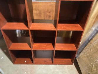 Brown Wooden 9-Cubby Storage Shelf