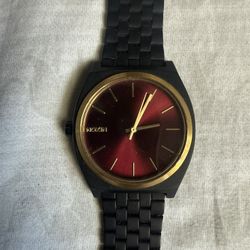 Black And Burgundy Nixon Watch