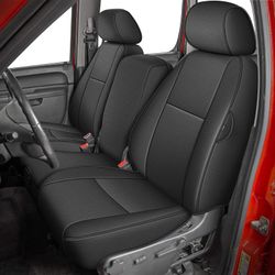 AOMSAZTO Truck Seat Covers for Chevy Silverado/GMC Sierra 1500 (2007-2013) 2500HD/3500HD (2007-2014) - Black Faux Waterproof Leather Car Seat Cover Fu