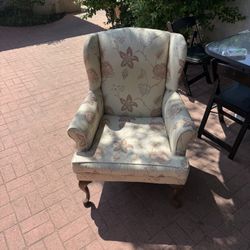 floral wingback chair