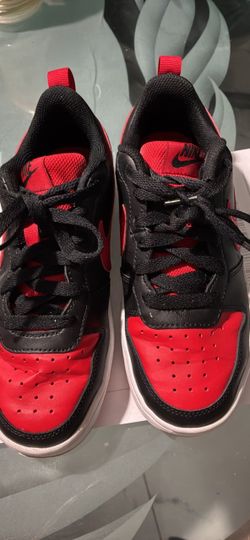 Nike Court Borough Low 2 GS "Bred" Black Red Shoes Size 4.5