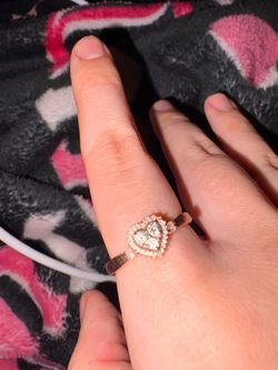 10k rose gold heart ring size 7