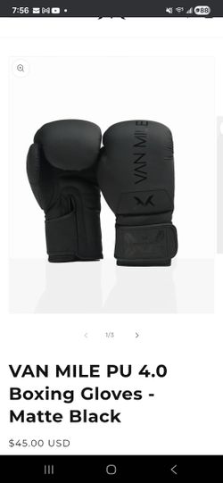 Boxing Glove FinVAN MILE PU 4.0 Boxing Gloves - Matte Black 12 0z