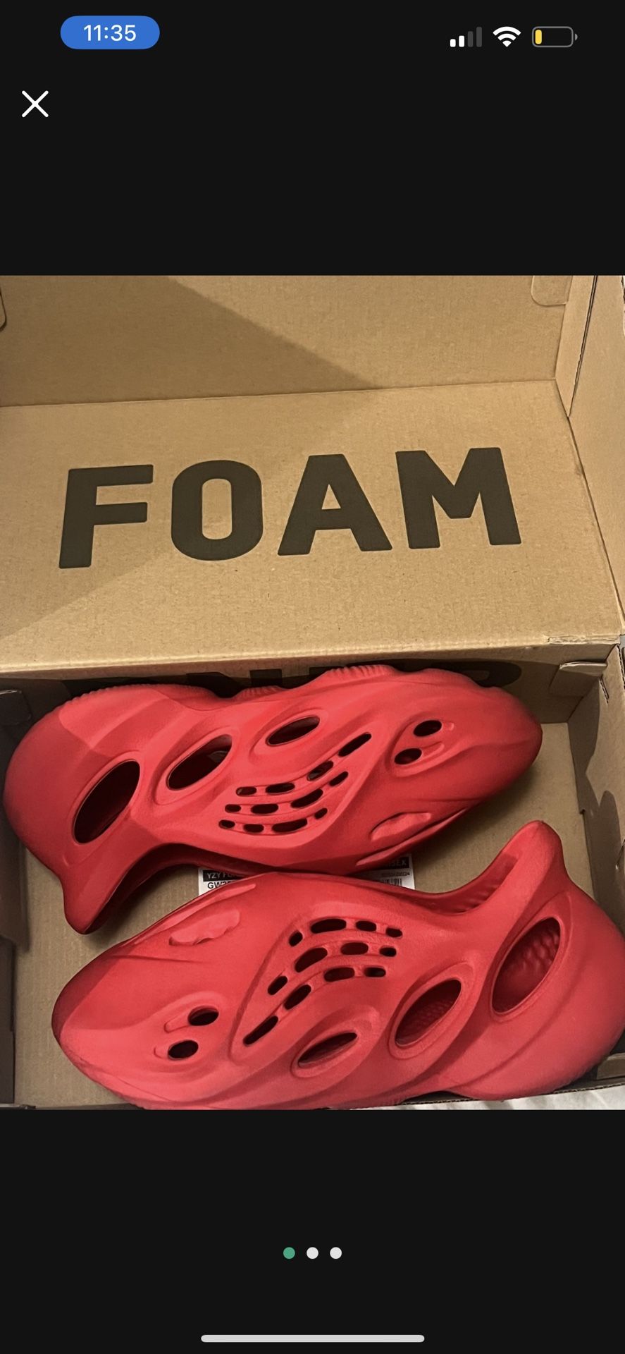 Yeezy Foam Runner Size 4 Red