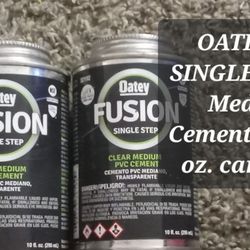 Oatley/FUSION/SINGLESTEP 10oz. Cans Clear/Medium PVC CEMENT QTY.2 10oz. Cans