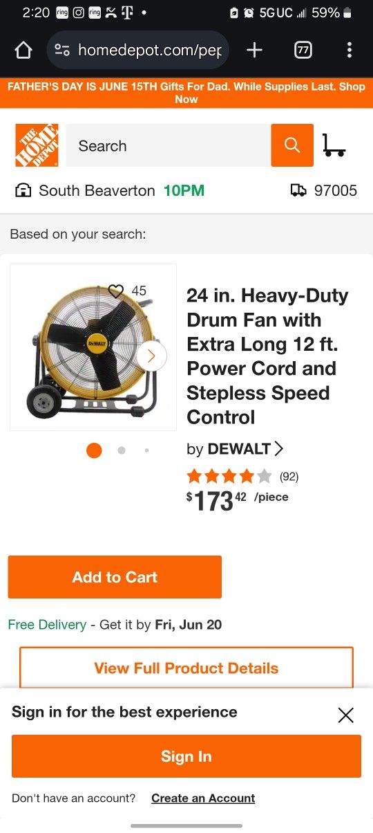Dewalt Fan