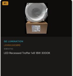 LED Recessed Toffer 1x8 18W 3000K