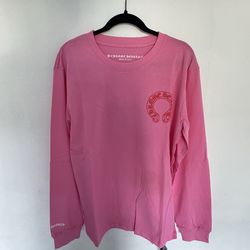 Brand New CH Pink Horseshoe Cross Back Long Sleeve
