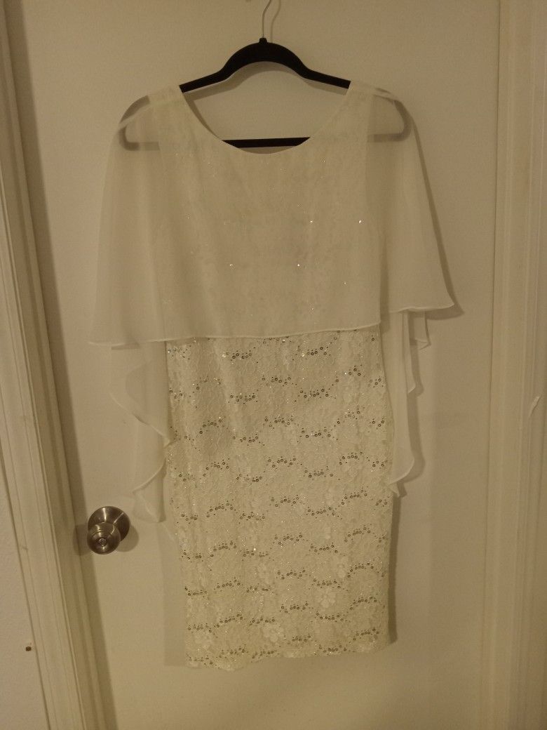 White Lace/silk Dress