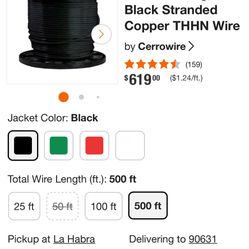 6 AWG BLACK 500FT (NEW) 