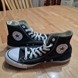 Black Woman's All Star  Converse High Cut Rubber Shoes 9.5