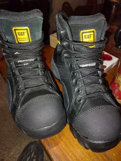 Caterpillar Composite Toe Waterproof Work Boots Size 6 And 1/2
