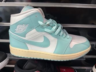 Air Jordan 1 Mid Teal White Sneakers