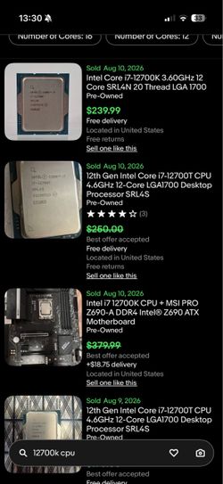 I7 12700k CPU