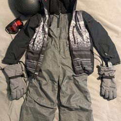 Kids Snowboarding Jacket Bibs Helmet Gloves Goggles