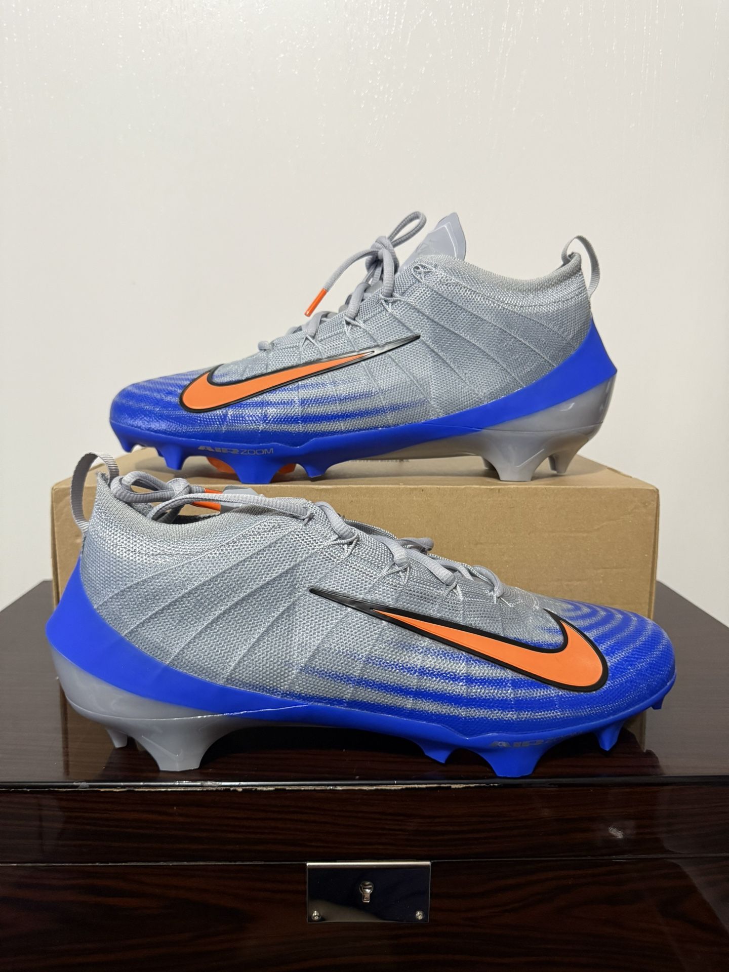 Nike Vapor Elite 1 Football Cleats Grey Blue Orange FB3288-001 Men's Size 11