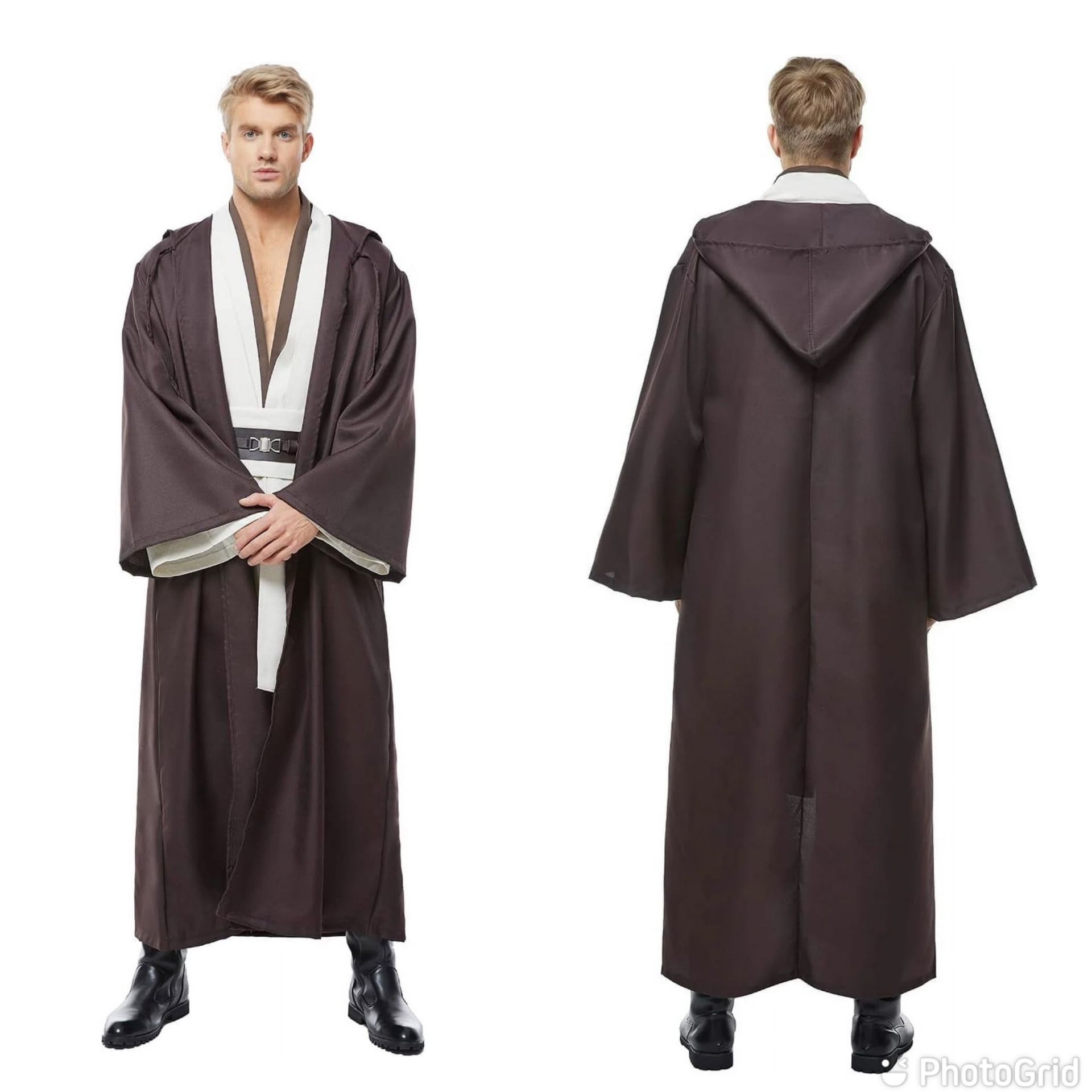 Star Wars Adult Outfit Jedi Robe Costume Halloween Robe Tunic Hooded Uniform Cosplay Sz- small
