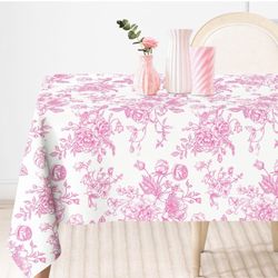 4.8 4.8 out of 5 stars 14 AnyDesign Pink Flower Tablecloth Rectangle Floral Fabric Table Cloth Washable Wildflower Table Cover for Picnic Dinner Table