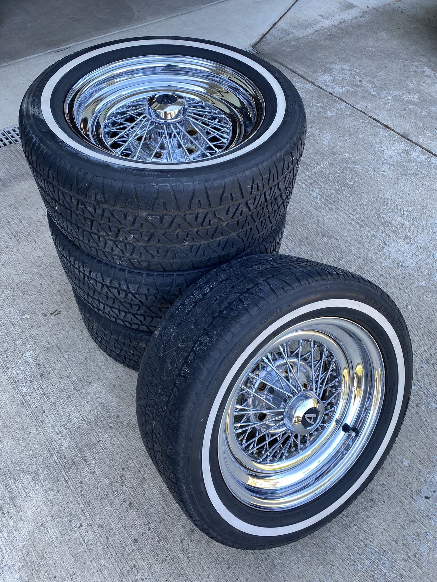 15” Appliance Chrome Spoke Wheels Set Unilug Universal Fit With Lug