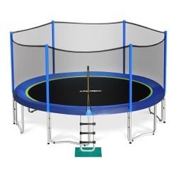 14’ Trampoline With Safety Net And Ladder