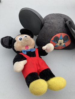 Disney Mickey Mouse Doll 8”And Ears Hat Kids~Vintage