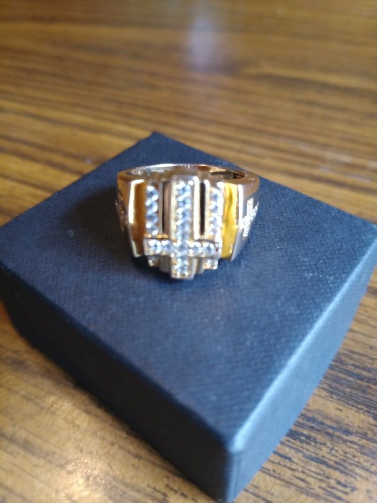 Gold Over Silver Men's Ring