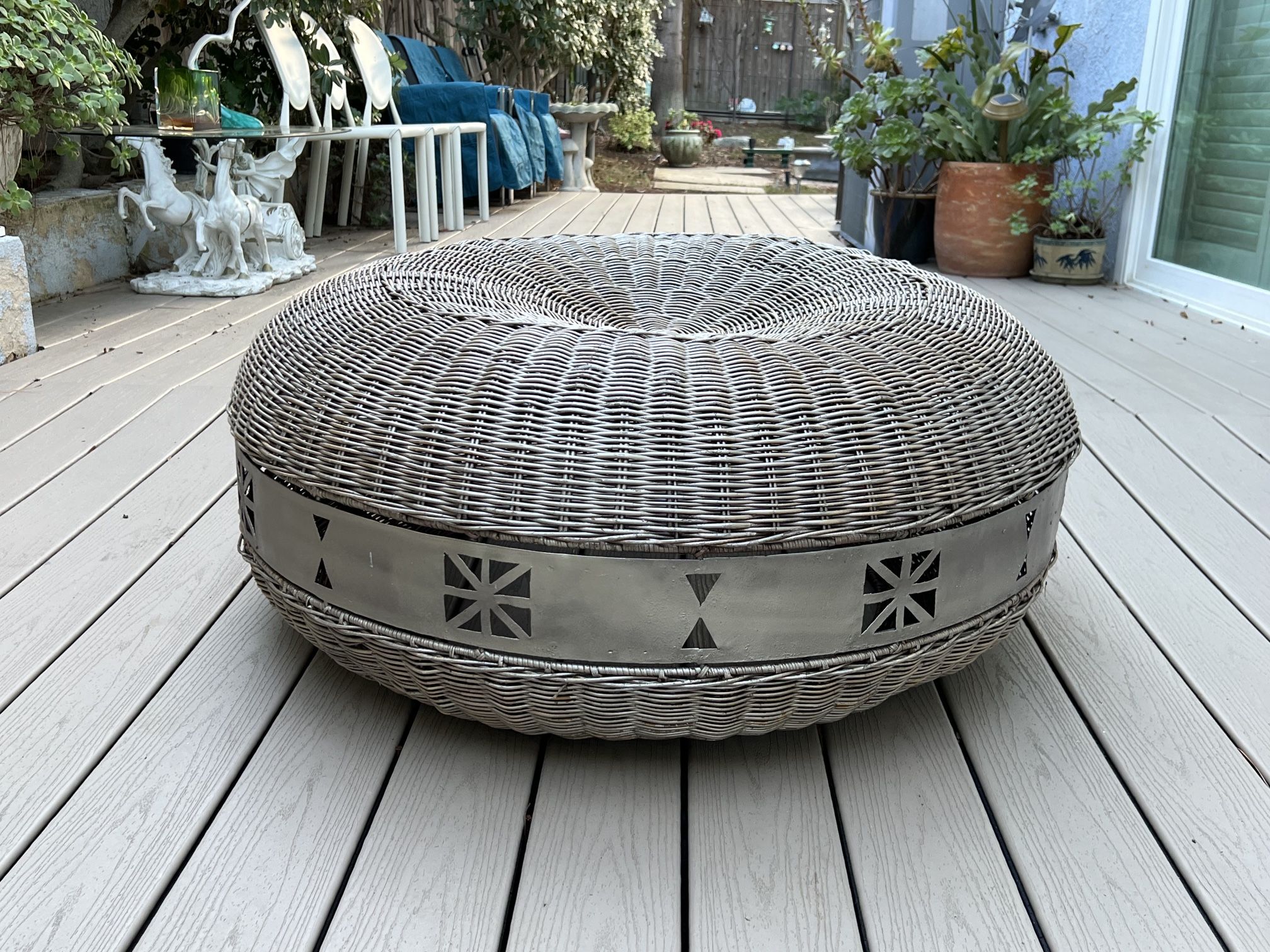 80% Off RARE FIND Unique Boho style, Multi purpose Wicker Side